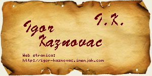 Igor Kaznovac vizit kartica